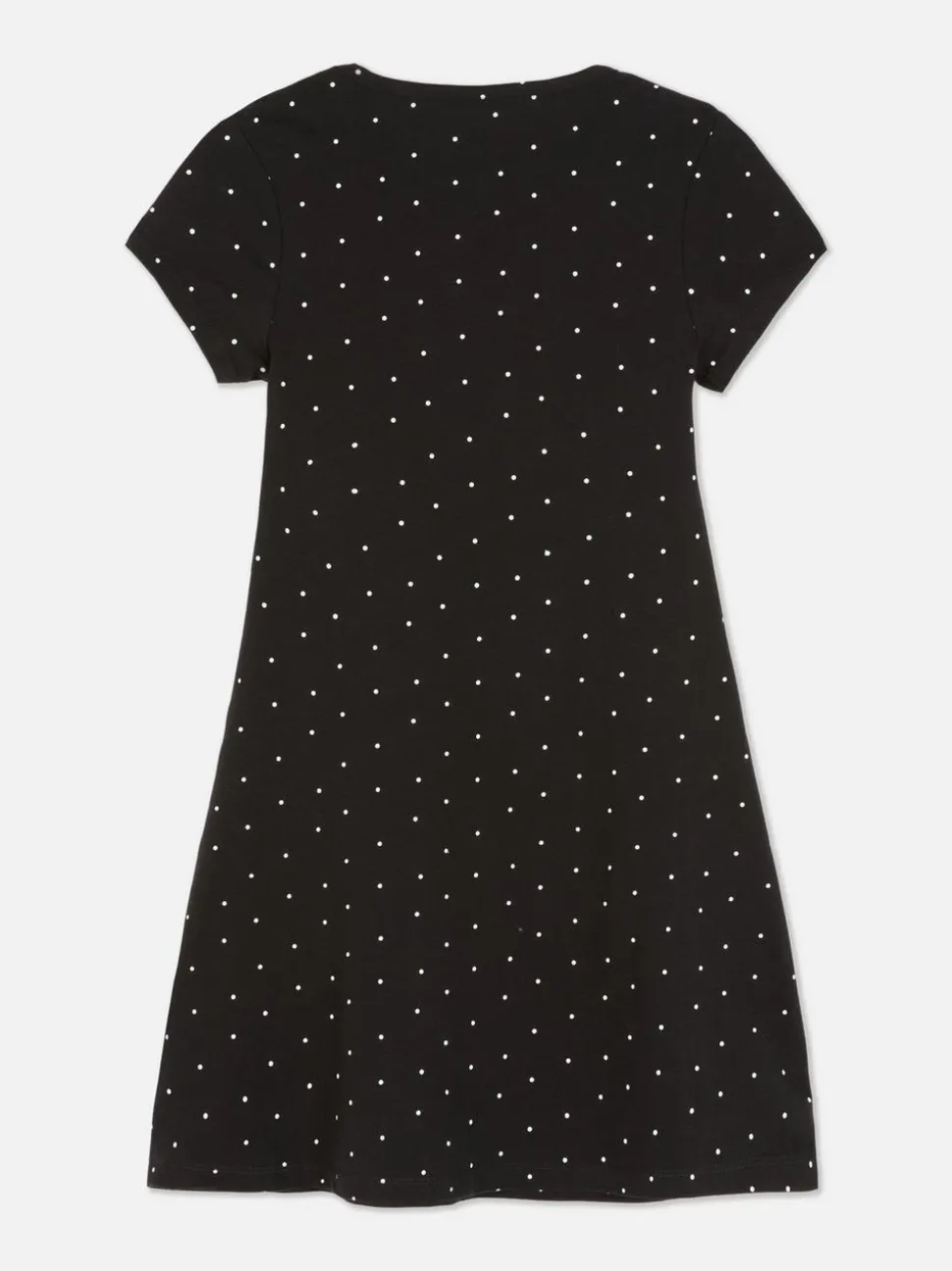 Dżersejowa sukienka w kropki z dekoltem w serek