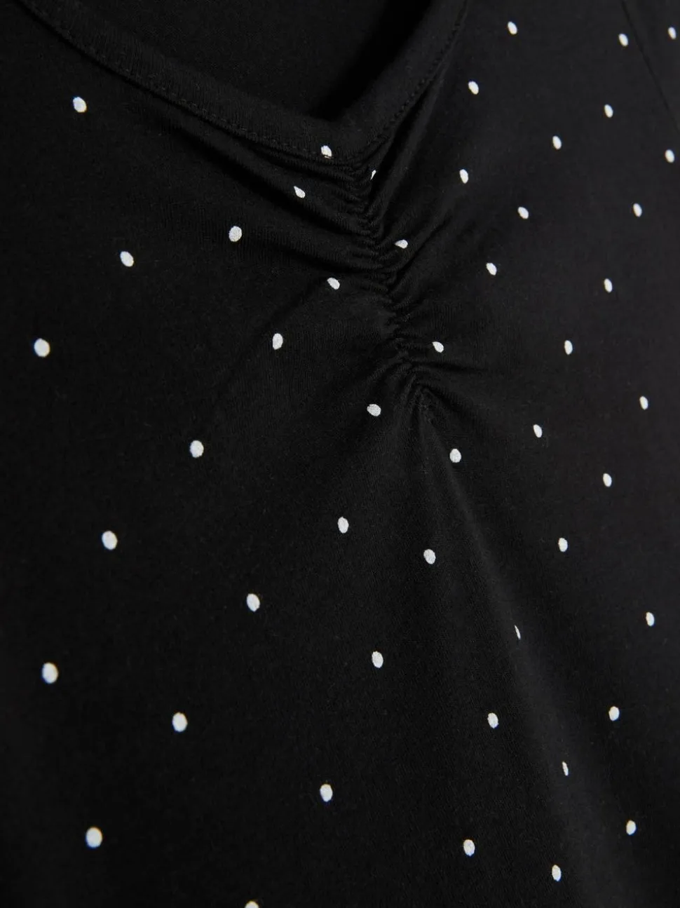 Dżersejowa sukienka w kropki z dekoltem w serek