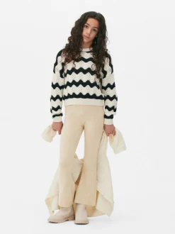 Dżersejowe legginsy z rozszerzanymi nogawkami