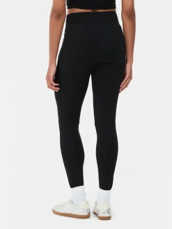 Dżersejowe legginsy z wysokim stanem