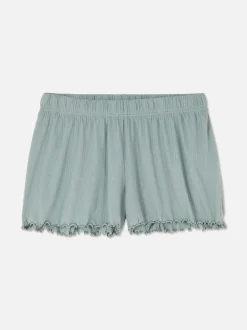 Dżersejowe szorty od piżamy z muszelkowym brzegiem