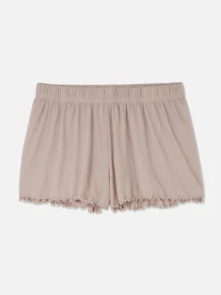 Dżersejowe szorty od piżamy z muszelkowym brzegiem