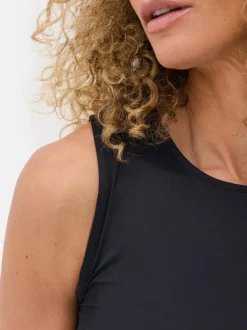 Dżersejowy top bez rękawów z efektem drugiej skóry