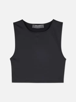 Dżersejowy top bez rękawów z efektem drugiej skóry