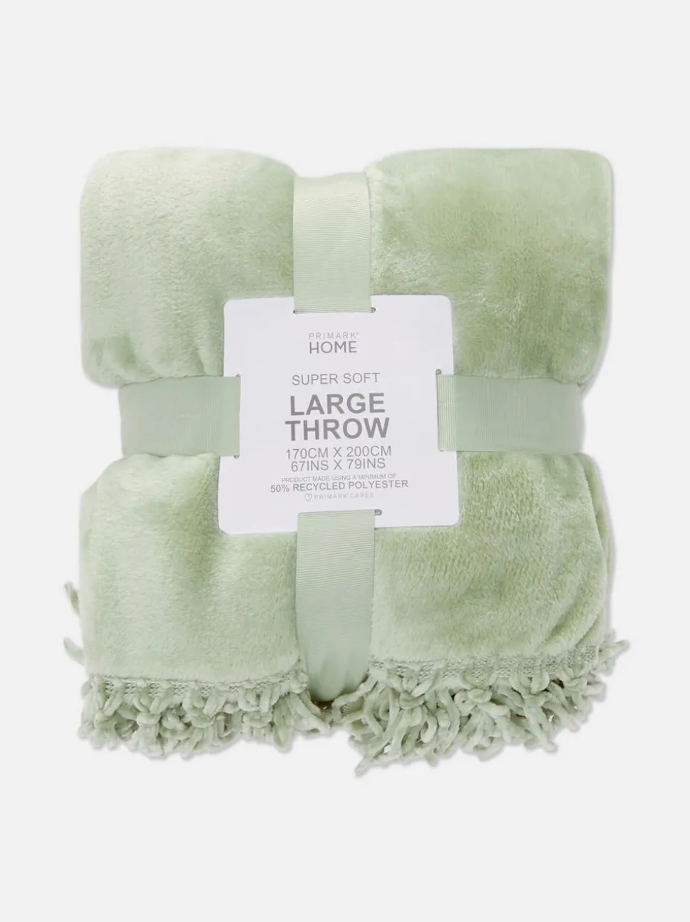 Duża miękka narzuta z frędzlami przy obszyciu