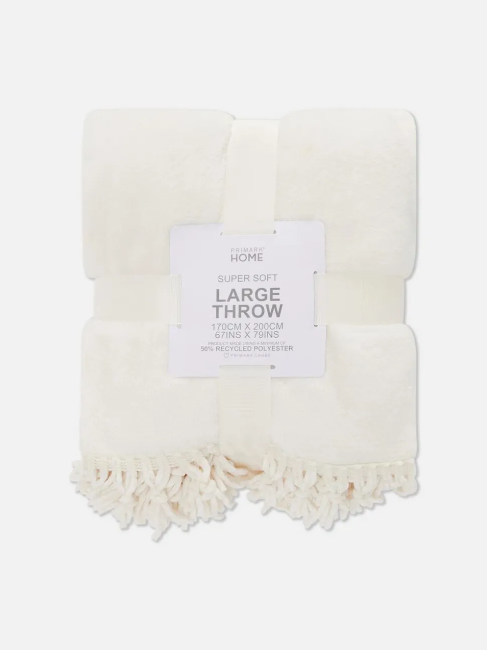 Duża miękka narzuta z frędzlami przy obszyciu