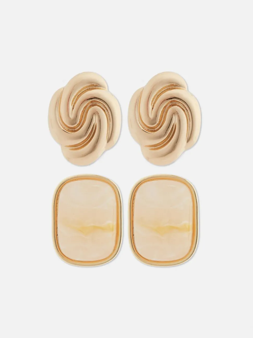 Duże kolczyki sztyfty, 2 pary