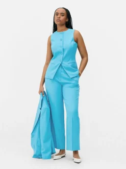 Długa kamizelka z okrągłym dekoltem