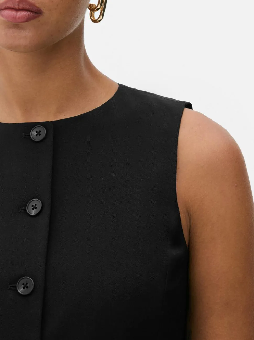 Długa kamizelka z okrągłym dekoltem