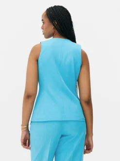 Długa kamizelka z okrągłym dekoltem