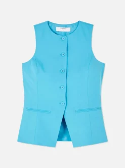 Długa kamizelka z okrągłym dekoltem