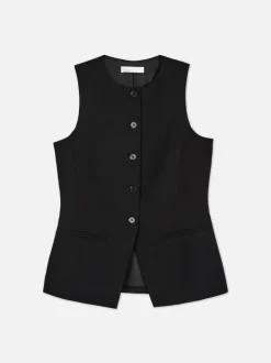 Długa kamizelka z okrągłym dekoltem