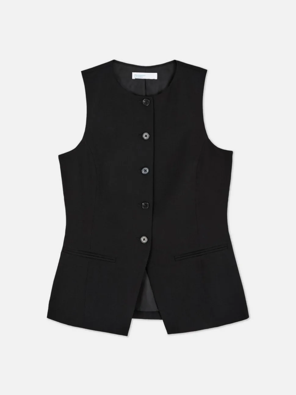 Długa kamizelka z okrągłym dekoltem