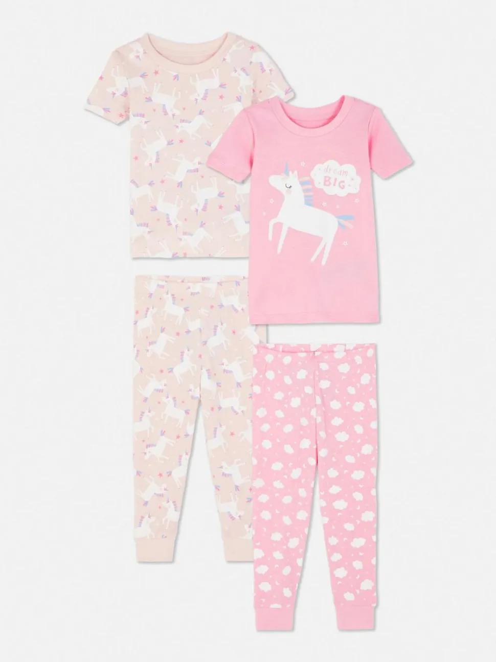 Długa piżama z motywem jednorożca, 2 komplety