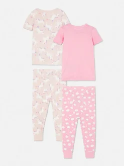 Długa piżama z motywem jednorożca, 2 komplety