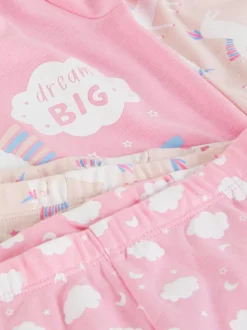 Długa piżama z motywem jednorożca, 2 komplety