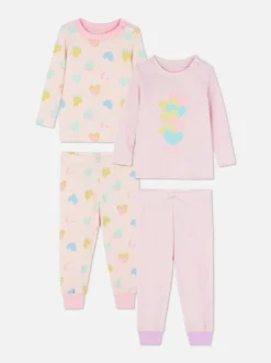 Długa piżama z motywem serca, 2 szt.