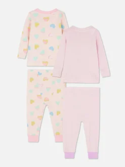 Długa piżama z motywem serca, 2 szt.