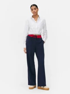 Dwukolorowe joggery ze sznurkiem Paula Echevarría