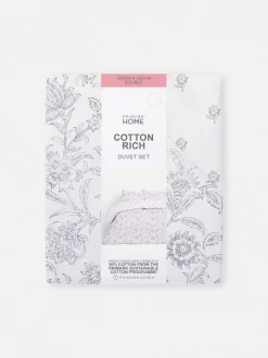 Dwustronna pościel w kwiaty na łóżko dwuosobowe