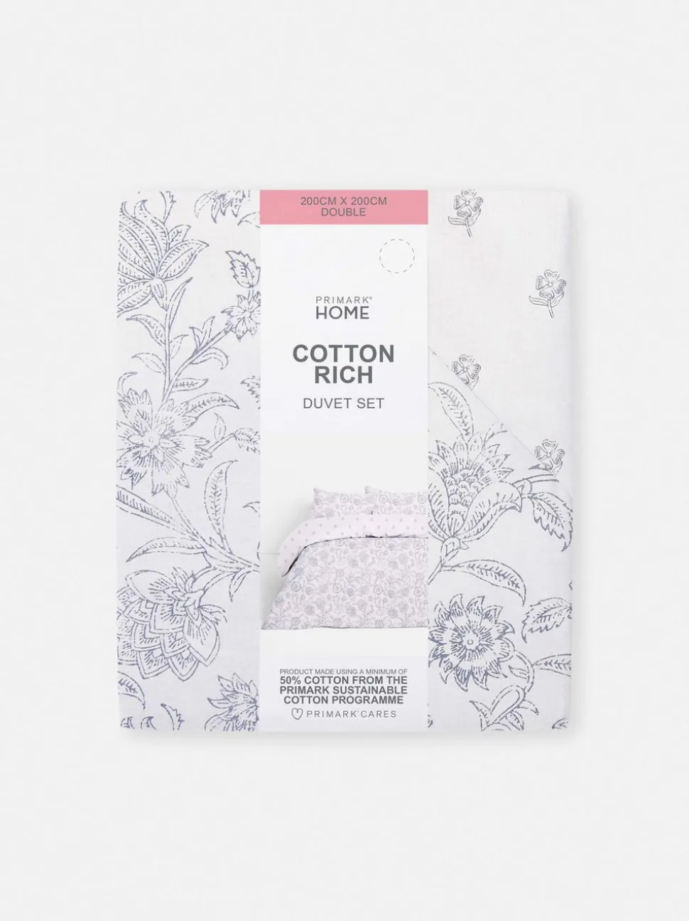 Dwustronna pościel w kwiaty na łóżko dwuosobowe