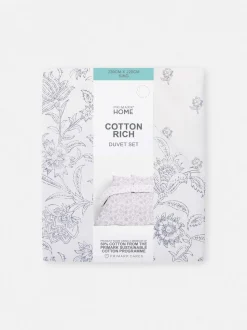 Dwustronny komplet pościeli w kwiaty, rozmiar king