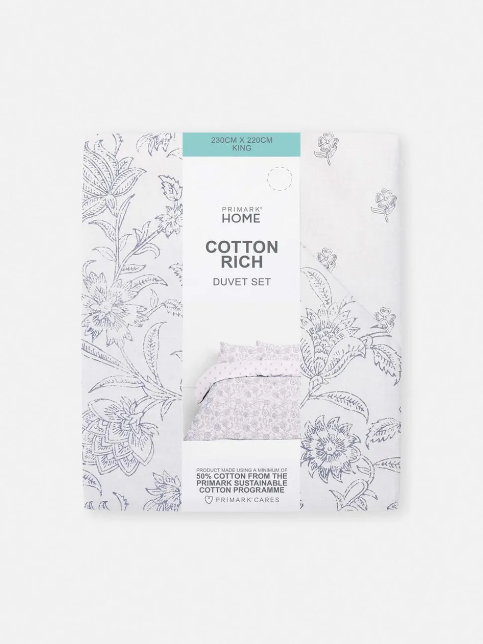 Dwustronny komplet pościeli w kwiaty, rozmiar king