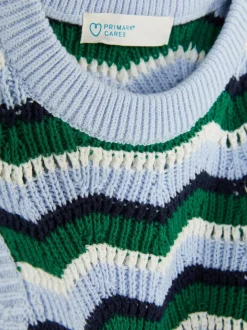 Dzianinowa koszulka bez rękawów w zygzaki