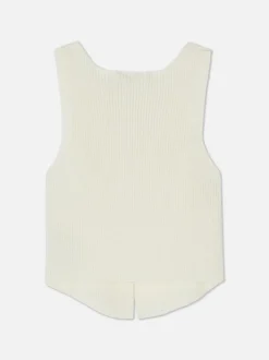 Dzianinowy bezrękawnik z guzikami