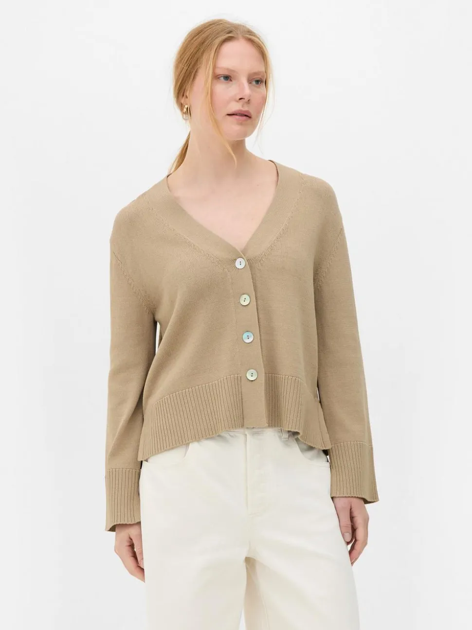 Dzianinowy kardigan z dekoltem w serek The Edit