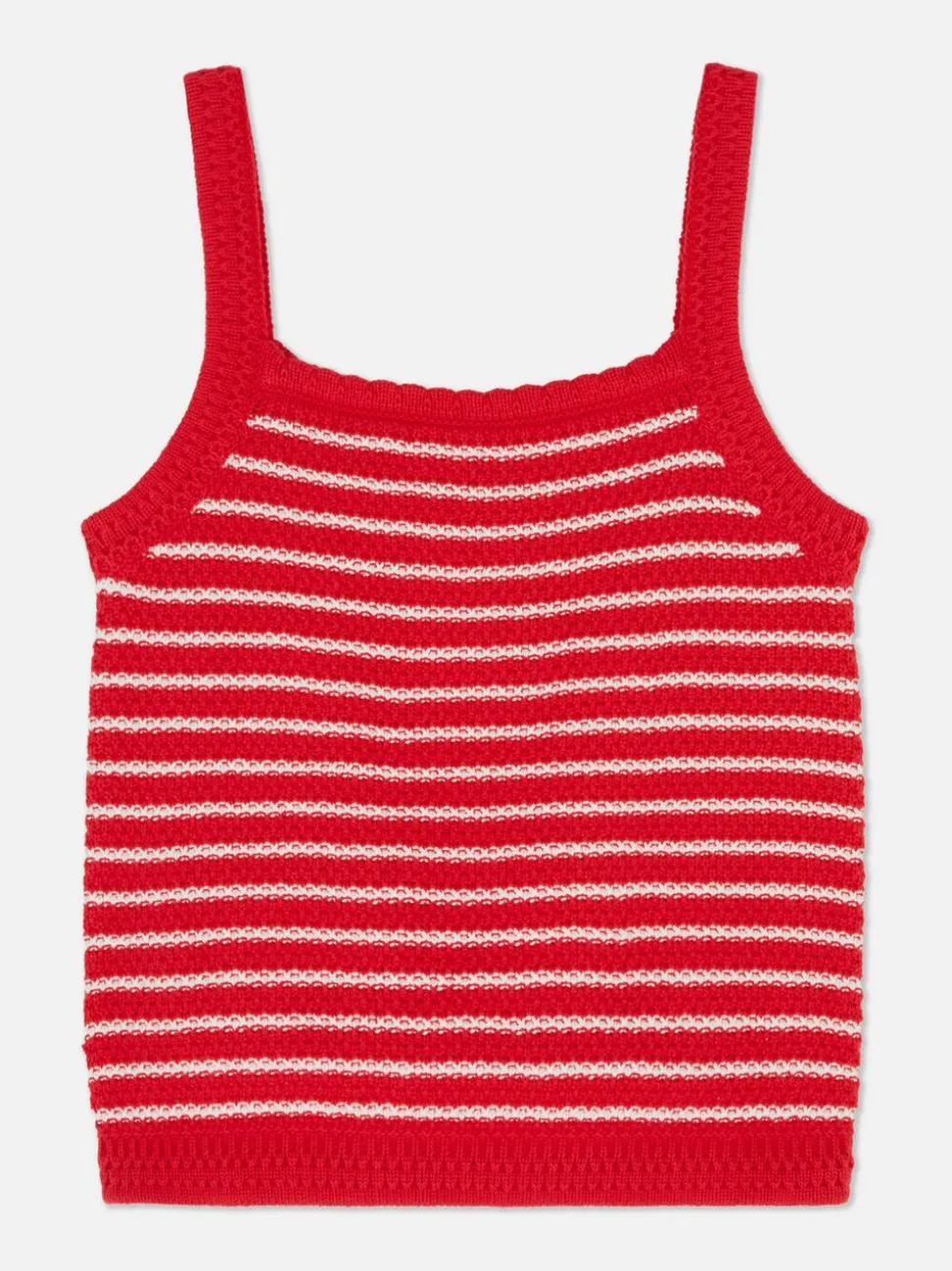 Dzianinowy top bez rękawów w paski