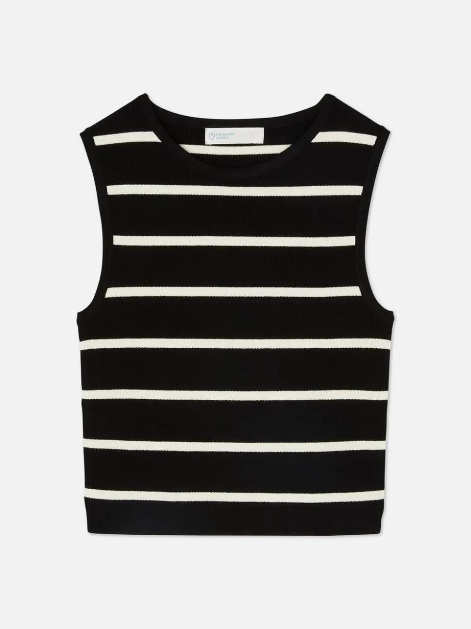 Dzianinowy top bez rękawów z okrągłym dekoltem