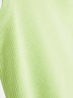 Dzianinowy top bez rękawów z okrągłym dekoltem