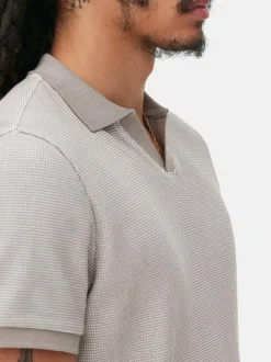 Dzianinowy T-shirt z kołnierzykiem