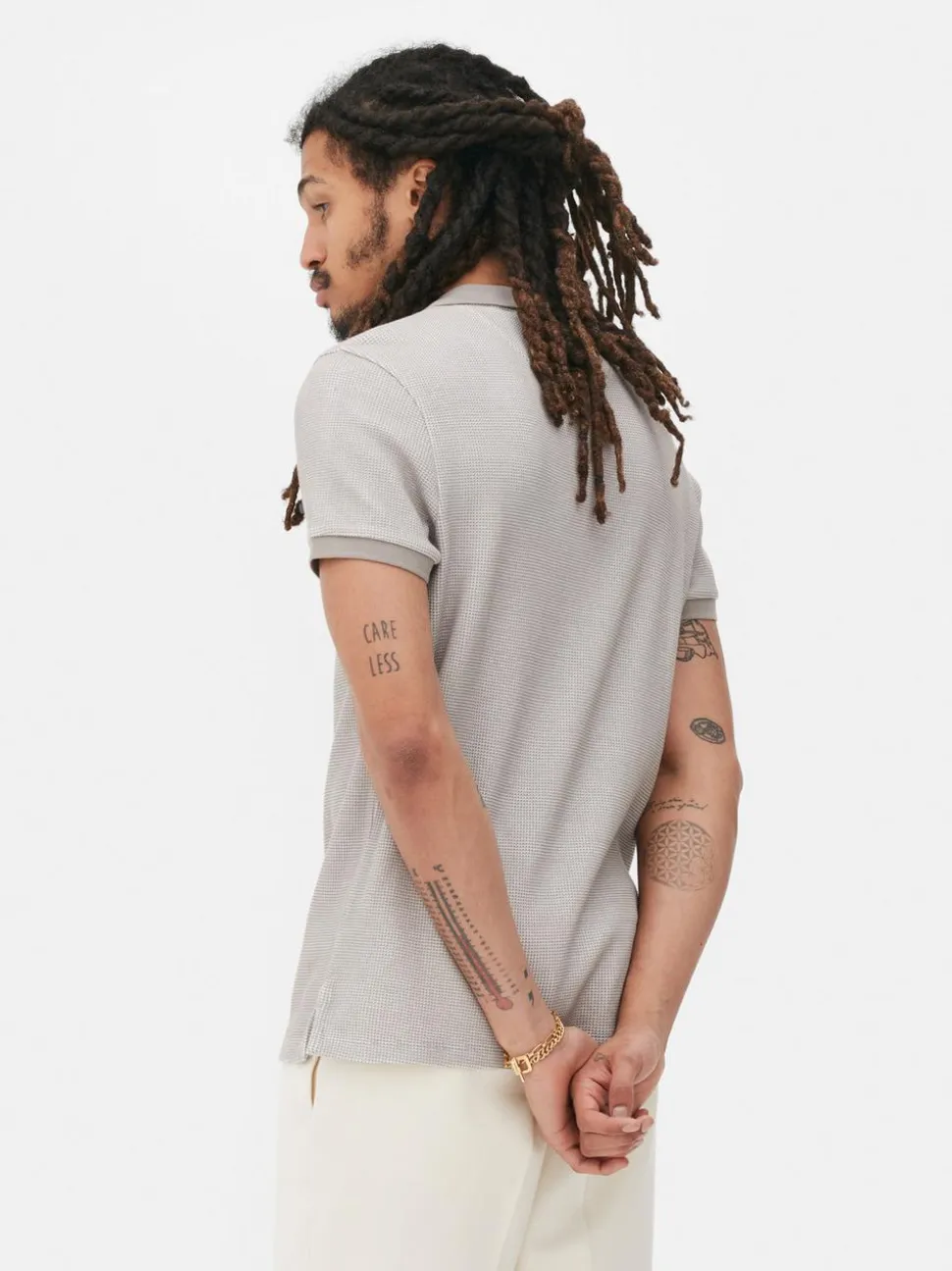 Dzianinowy T-shirt z kołnierzykiem