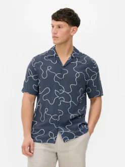 Flokowana koszula Kem z abstrakcyjnym wzorem