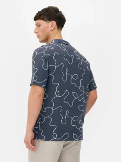 Flokowana koszula Kem z abstrakcyjnym wzorem