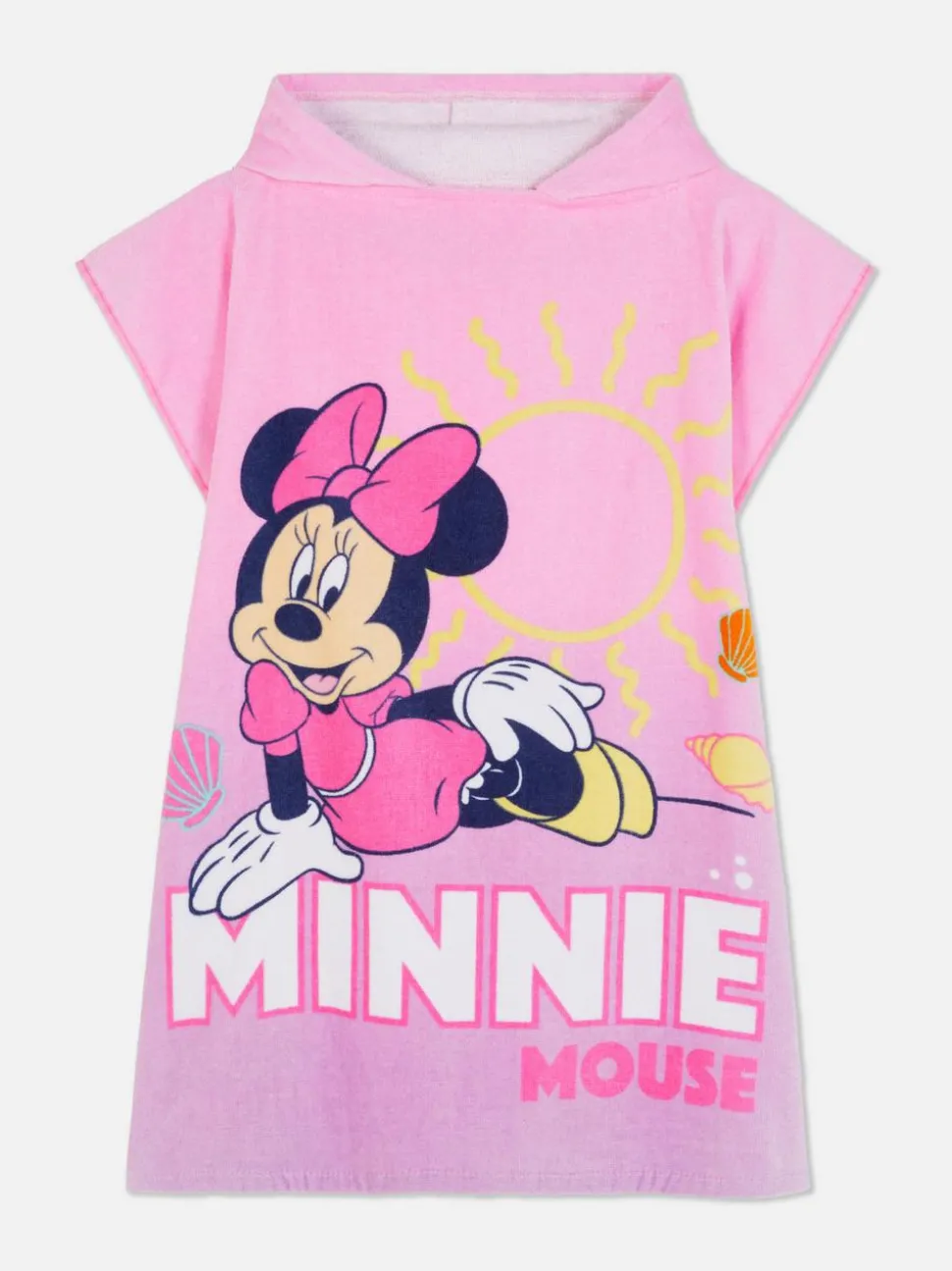 Frotowe ponczo z kapturem z Myszką Minnie Disneya