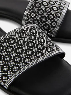 Geometryczne sandały bez pięty z wycięciami