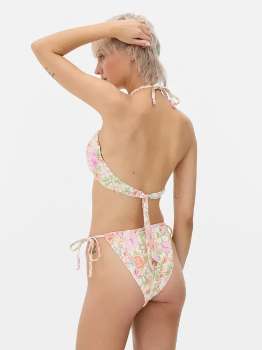 Góra od bikini typu bandeau z nadrukiem