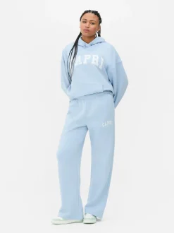 Jasnoniebieskie spodnie dresowe z szeroką nogawką