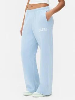 Jasnoniebieskie spodnie dresowe z szeroką nogawką