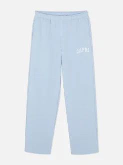Jasnoniebieskie spodnie dresowe z szeroką nogawką