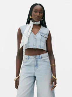 Jeansowa kamizelka Rita Ora