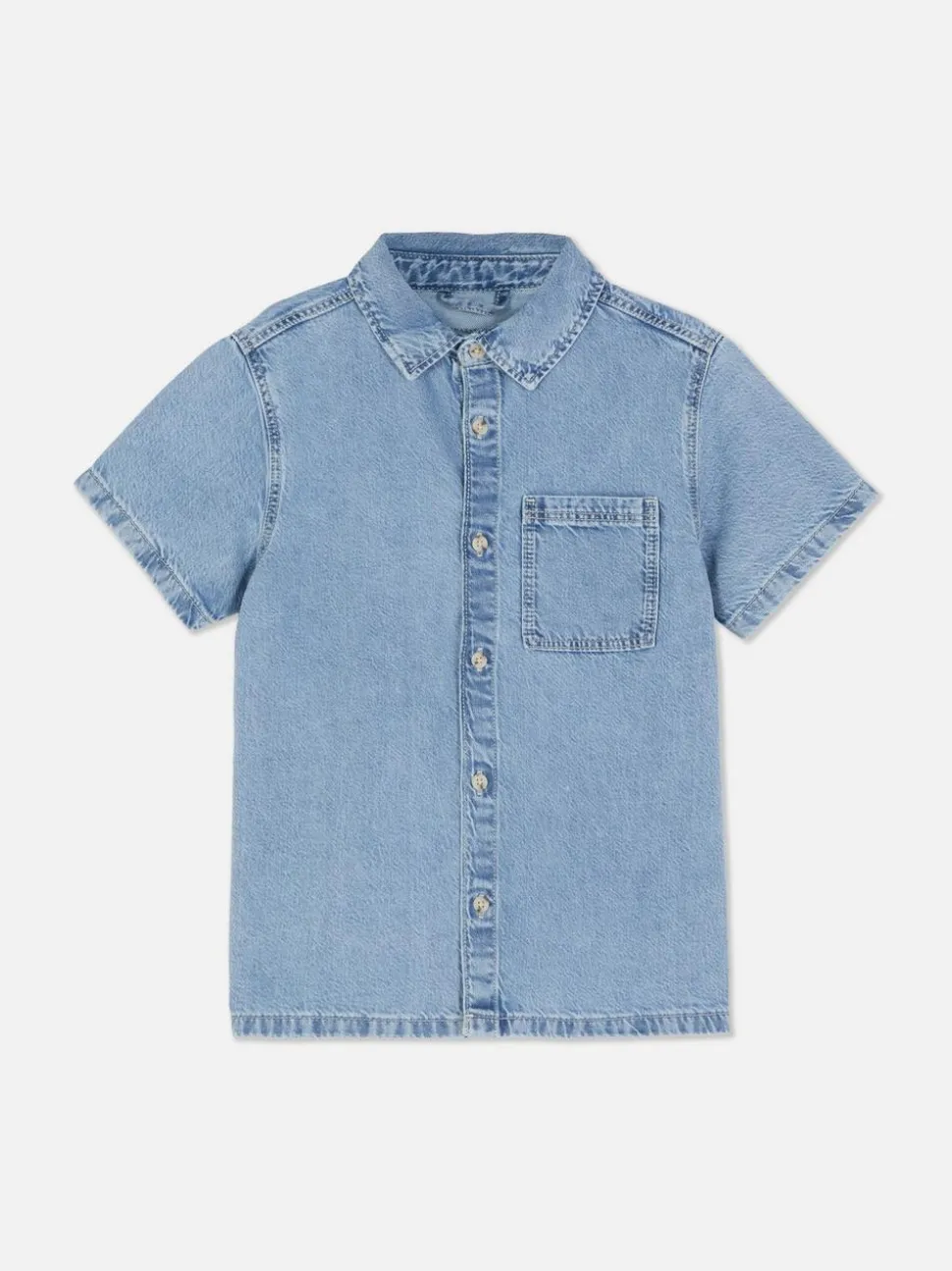 Jeansowa koszula na guziki z krótkim rękawem