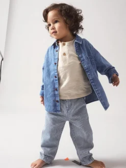 Jeansowa koszula z długim rękawem