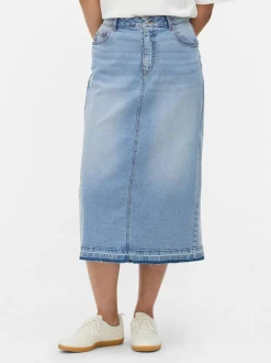 Jeansowa spódnica midi