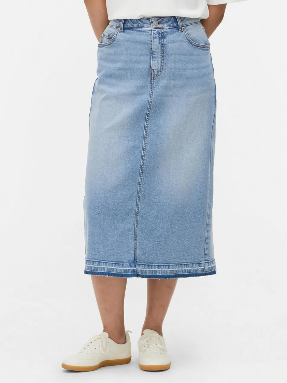 Jeansowa spódnica midi