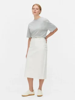 Jeansowa spódnica midi