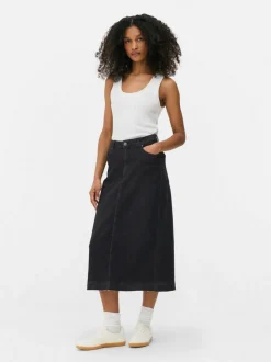 Jeansowa spódnica midi